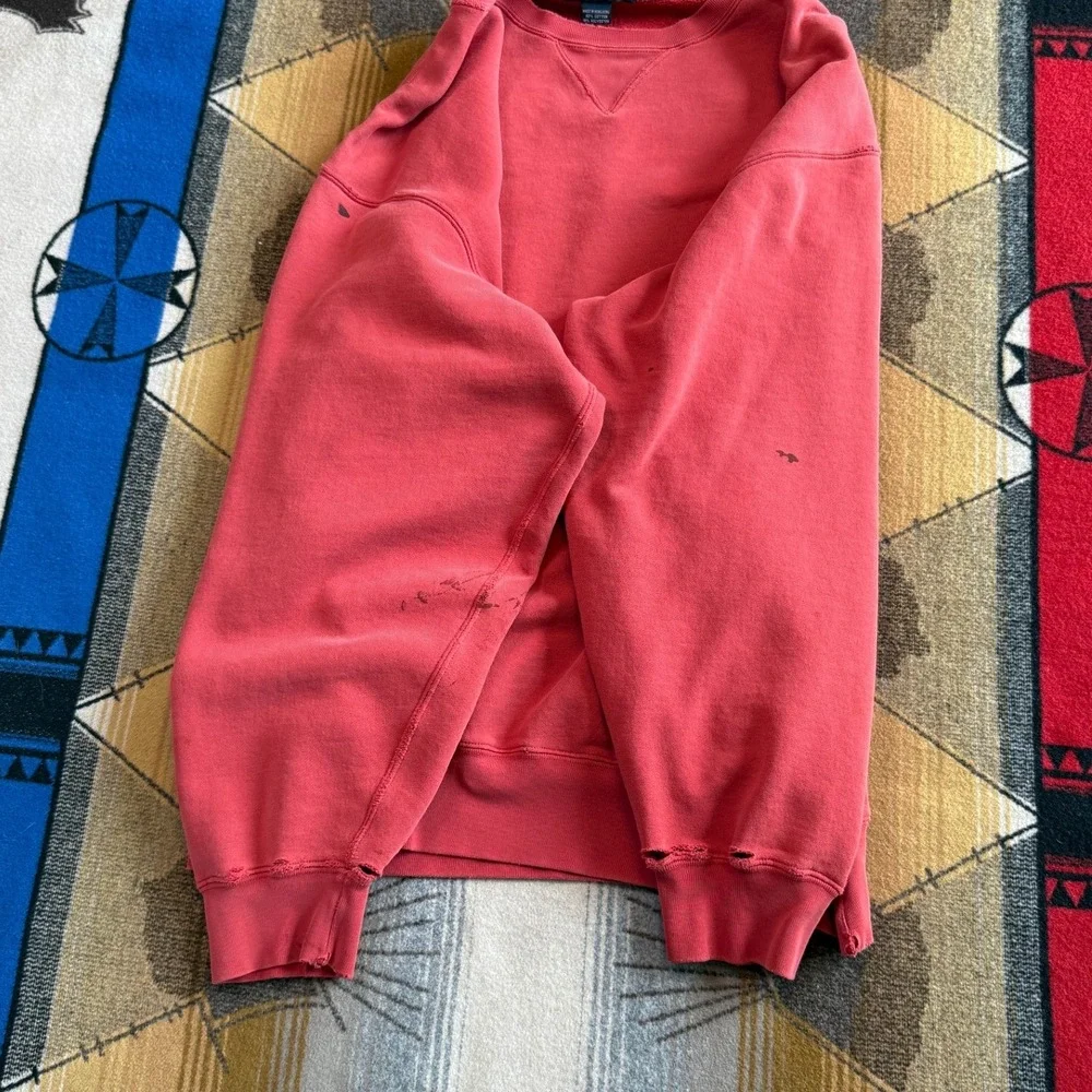 Polo Ralph Lauren Sweatshirt Mens XL Red Distressed Crewneck Vintage Pony Logo